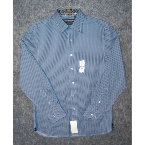 Nick Graham Other - Nick Graham Button Down Shirt Mens S Blue Geometric Stretch Modern Fit NWT